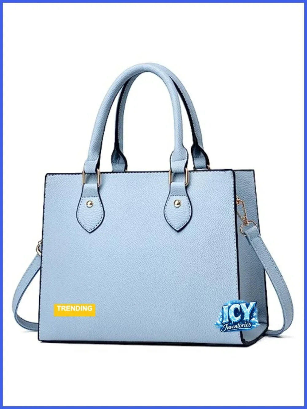 Women's Faux Leather Satchel Tote Handbag with Gold Hardware, Crossbody